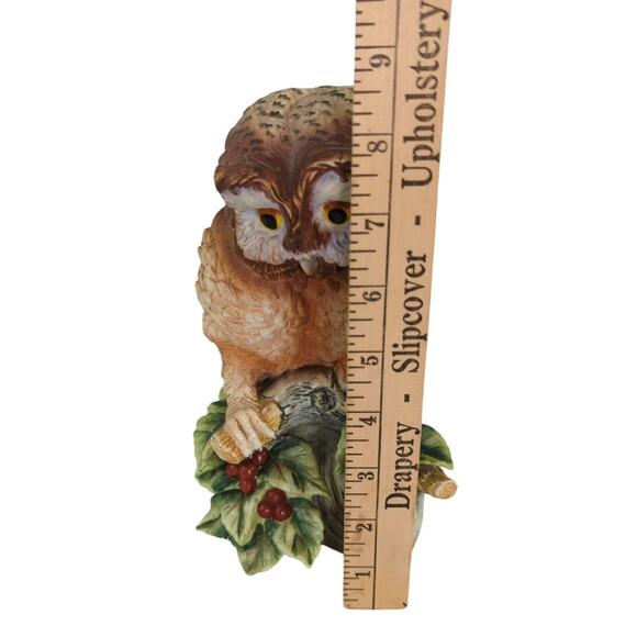 Vintage Porcelain Andrea by Sadek Elf Owl on Branch - Picture 8 of 8